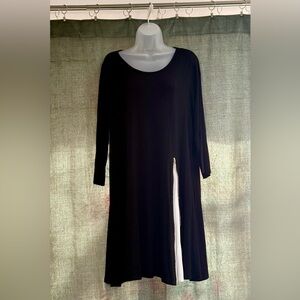 Comfy USA Black Dress with White Accent Panel